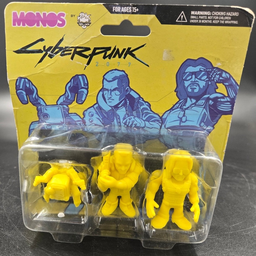 JINX Cyberpunk 2077 Monos Vinyl 3 Figure set V, Johnny Silverhand & Spiderbot